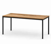 Kantinetafel TABL 180x80cm Zwart frame en Halifax eiken blad