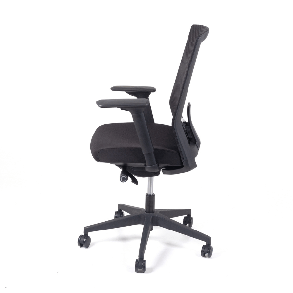 Zijkant van de zwarte Donk bureaustoel