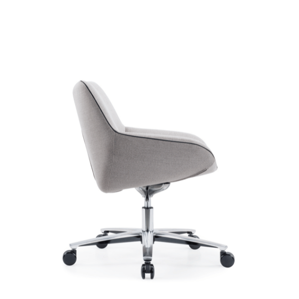 Zijaanzicht conferentiestoel Rien grijs