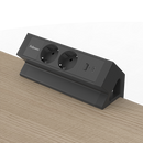 Opbouwunit Juno Zwart (2x 220V, 1x USB-A+C)