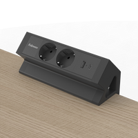 Opbouwunit Juno Zwart (2x 220V, 1x USB-A+C)