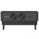Opbouwunit Juno Zwart (2x 220V, 1x USB-A+C)