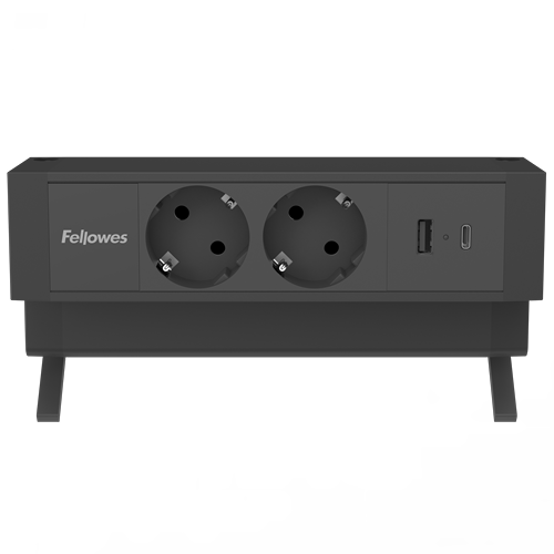 Opbouwunit Juno Zwart (2x 220V, 1x USB-A+C)