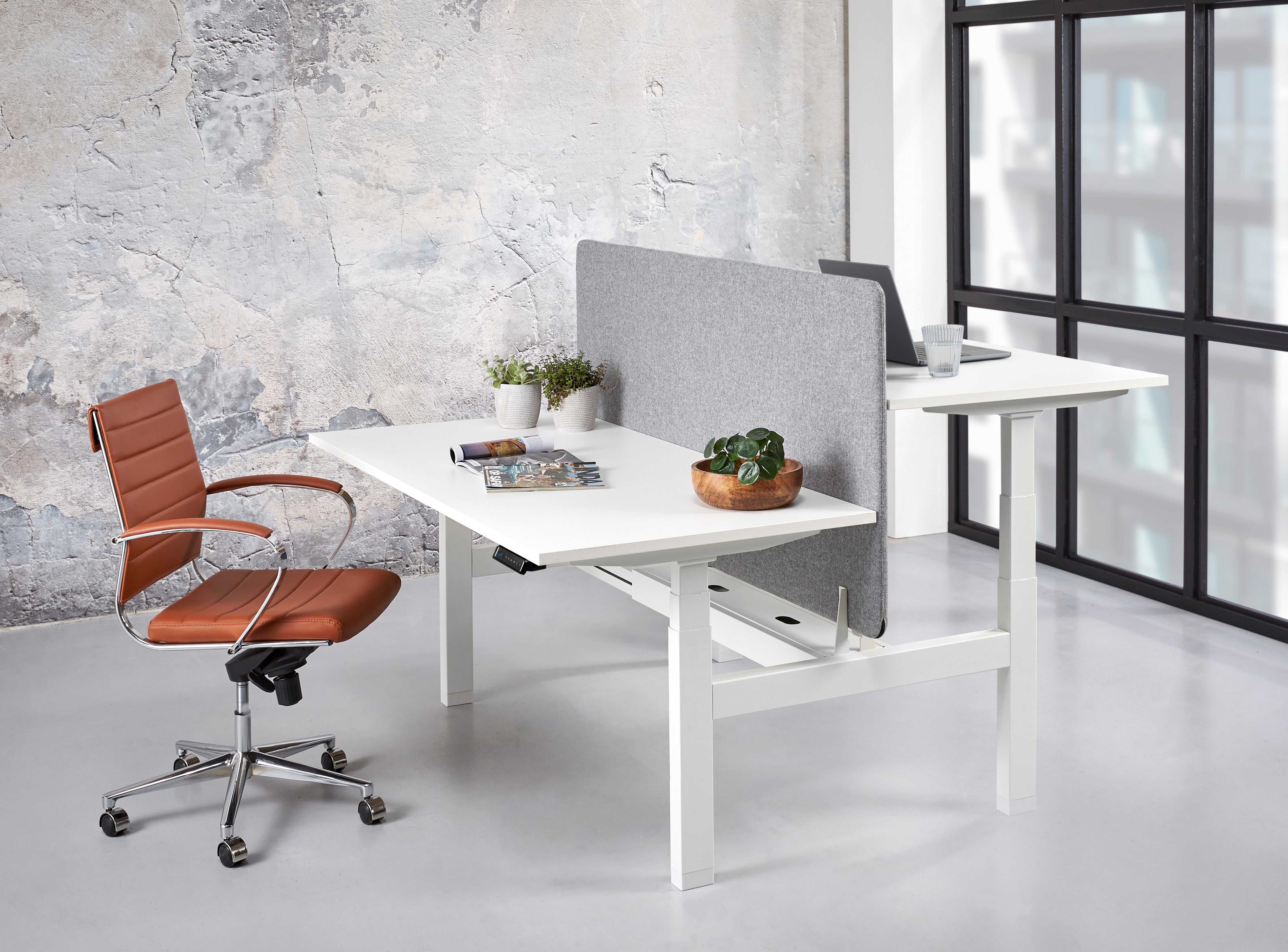 Duo-bureau Furniture Link met wit frame