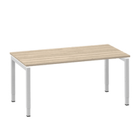 Move 4 bureau aluminium/eiken wit