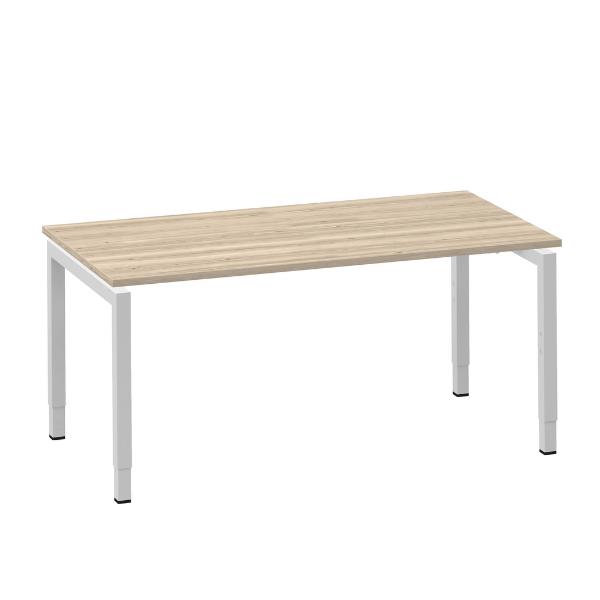 Move 4 bureau aluminium/eiken wit