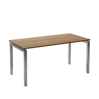 Bureau Move 4 (U-poot) 180x90 cm Aluminium/Eiken tabak