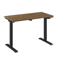 Bureau Flex 1 elektrisch verstelbaar QA (1 motorig) 120x60 cm Zwart/Rustiek Eiken Tabak