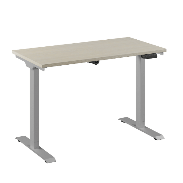 Bureau Flex 1 elektrisch verstelbaar QA (1 motorig) 120x60 cm Aluminium/Ahorn
