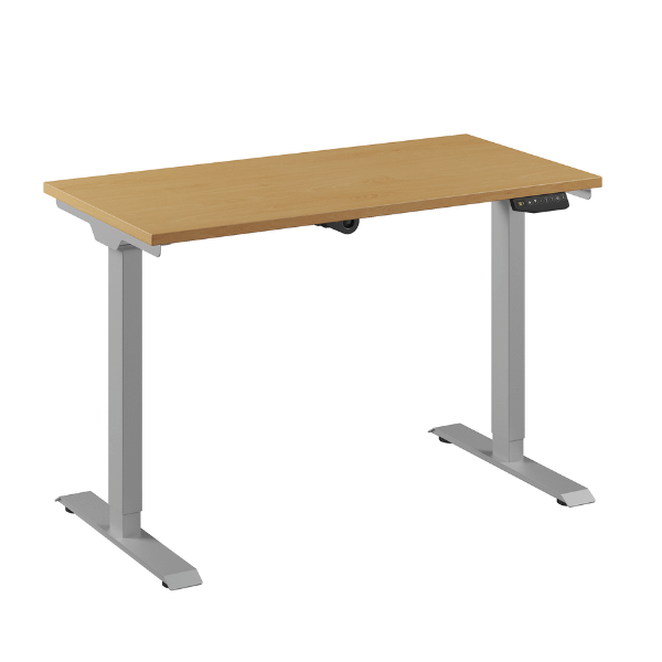 Bureau Flex 1 elektrisch verstelbaar QA (1 motorig) 120x60 cm Aluminium/Beuken