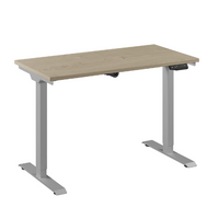Bureau Flex 1 elektrisch verstelbaar QA (1 motorig) 120x60 cm Aluminium/Rustiek Eiken Wit