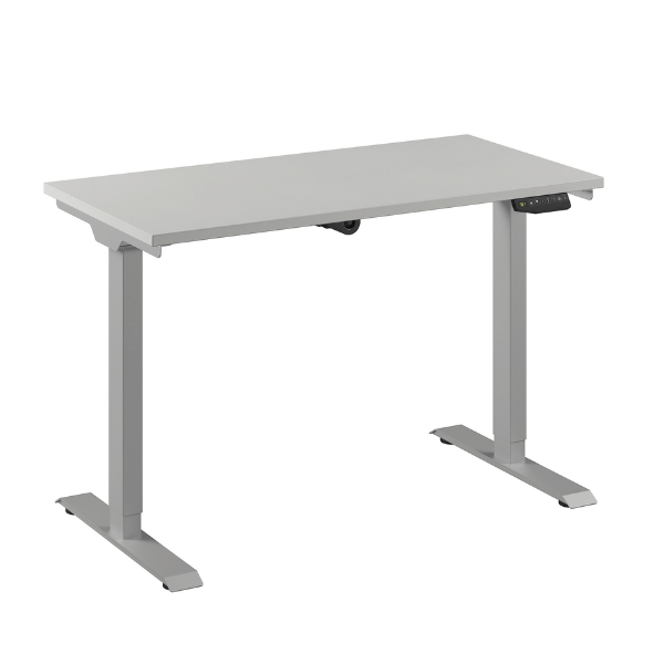 Bureau Flex 1 elektrisch verstelbaar QA (1 motorig) 120x60 cm Aluminium/Wit