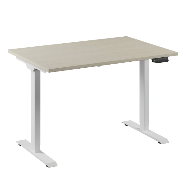 Bureau Flex 1 elektrisch verstelbaar QA (1 motorig) 120x80 cm Wit/Ahorn