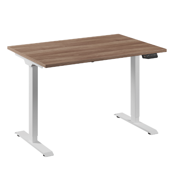 Bureau Flex 1 elektrisch verstelbaar QA (1 motorig) 120x80 cm Wit/Eiken tabak