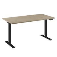 Bureau Flex 1 60x80 Zwart/rustiek eiken wit