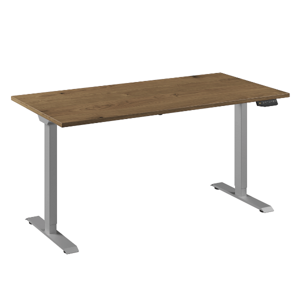 Bureau Flex 1 60x80 aluminium/eiken tabak