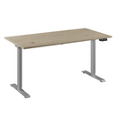 Bureau Flex 1 60x80 aluminium/eiken wit