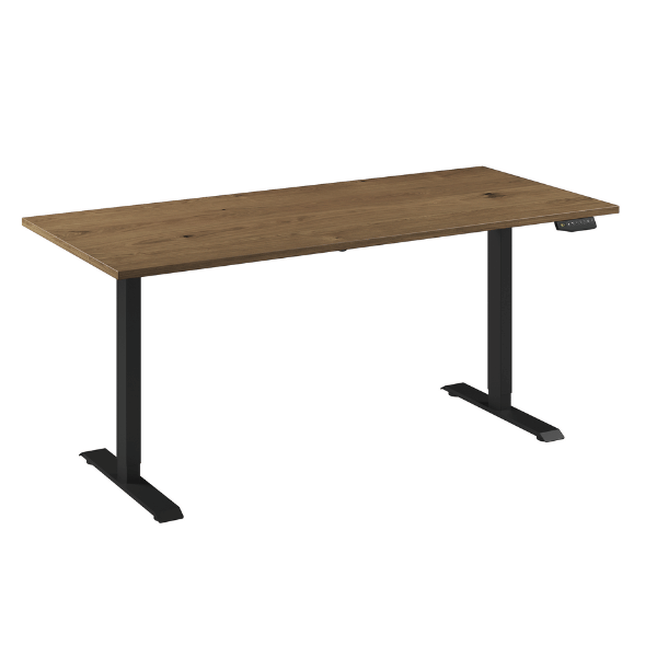 Flex 1 bureau Furniture Link aluminium/eiken tabak