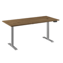 Flex 1 bureau Furniture Link aluminium/eiken tabak