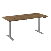 Flex 1 bureau Furniture Link aluminium/eiken tabak