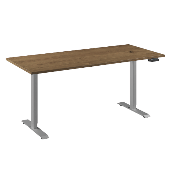 Flex 1 bureau Furniture Link aluminium/eiken tabak