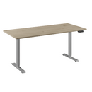 Flex 1 bureau Furniture Link aluminium/eiken wit