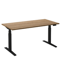 Elektrisch bureau Flex 2 Zwart/Eiken tabak 120x80 cm