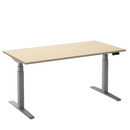 Elektrisch bureau Flex 2 Aluminium/ahorn 120x80 cm