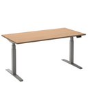 Elektrisch bureau Flex 2 Aluminium/beuken 120x80 cm