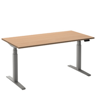 Elektrisch bureau Flex 2 Aluminium/beuken 120x80 cm