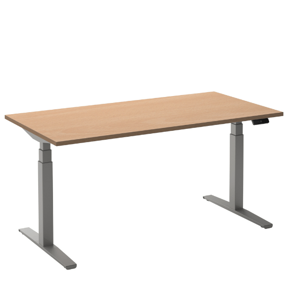 Elektrisch bureau Flex 2 Aluminium/beuken 120x80 cm