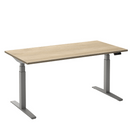 Bureau Flex 2 140x80 cm Aluminium/Eiken Wit