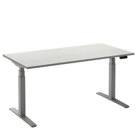 Elektrisch bureau Flex 2 Aluminium/wit 120x80 cm