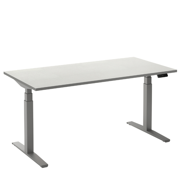 Elektrisch bureau Flex 2 Aluminium/wit 120x80 cm