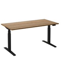 Flex 2 sta/zitbureau 160x80 cm Zwart/Eiken tabak