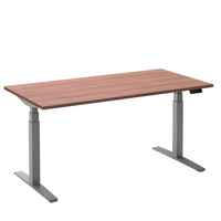 Flex 2 sta/zitbureau 160x80 cm Aluminium/Havanna