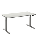 Flex 2 sta/zitbureau 160x80 cm Aluminium/Wit