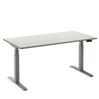 Flex 2 sta/zitbureau 160x80 cm Aluminium/Wit