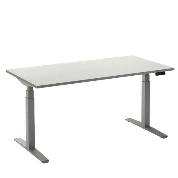 Flex 2 sta/zitbureau 160x80 cm Aluminium/Wit