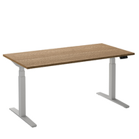 Flex 2 sta/zitbureau 160x80 cm Wit/Eiken tabak