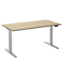 Flex 2 sta/zitbureau 160x80 cm Wit/Eiken wit