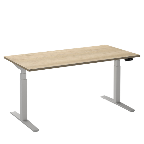 Flex 2 sta/zitbureau 160x80 cm Wit/Eiken wit