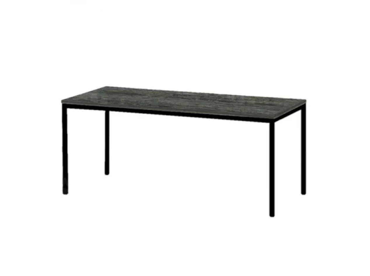 Kantinetafel TABL 180x80cm Zwart frame en Logan eiken blad