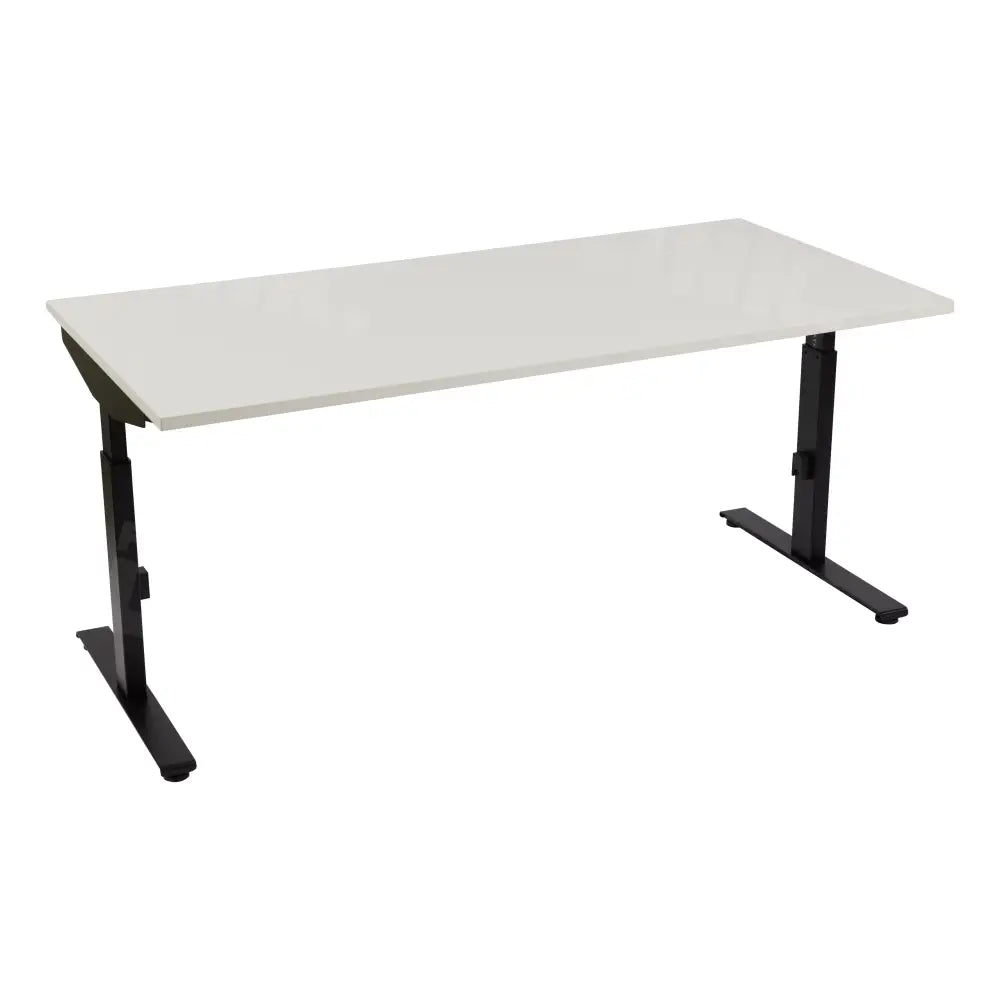 Bureau DSQ 160x80 cm met Zwarte T-poot en wit blad