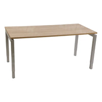 Bureau Dsq 180X80Cm Met N-Poot Aluminium Ral 9006 / Robson Eiken Bureaus
