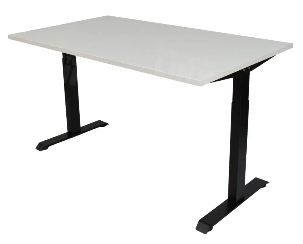 Bureau DSQ EURO 160x80cm met Zwarte T-poot, Wit blad
