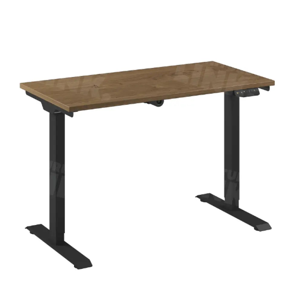 Bureau Flex 1 elektrisch verstelbaar QA (1 motorig) 120x60 cm Zwart/Rustiek Eiken Tabak