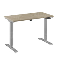 Bureau Flex 1 elektrisch verstelbaar QA (1 motorig) 120x60 cm Aluminium/Rustiek Eiken Wit
