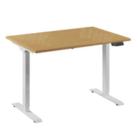 Bureau Flex 1 elektrisch verstelbaar QA (1 motorig) 120x80 cm Wit/Beuken