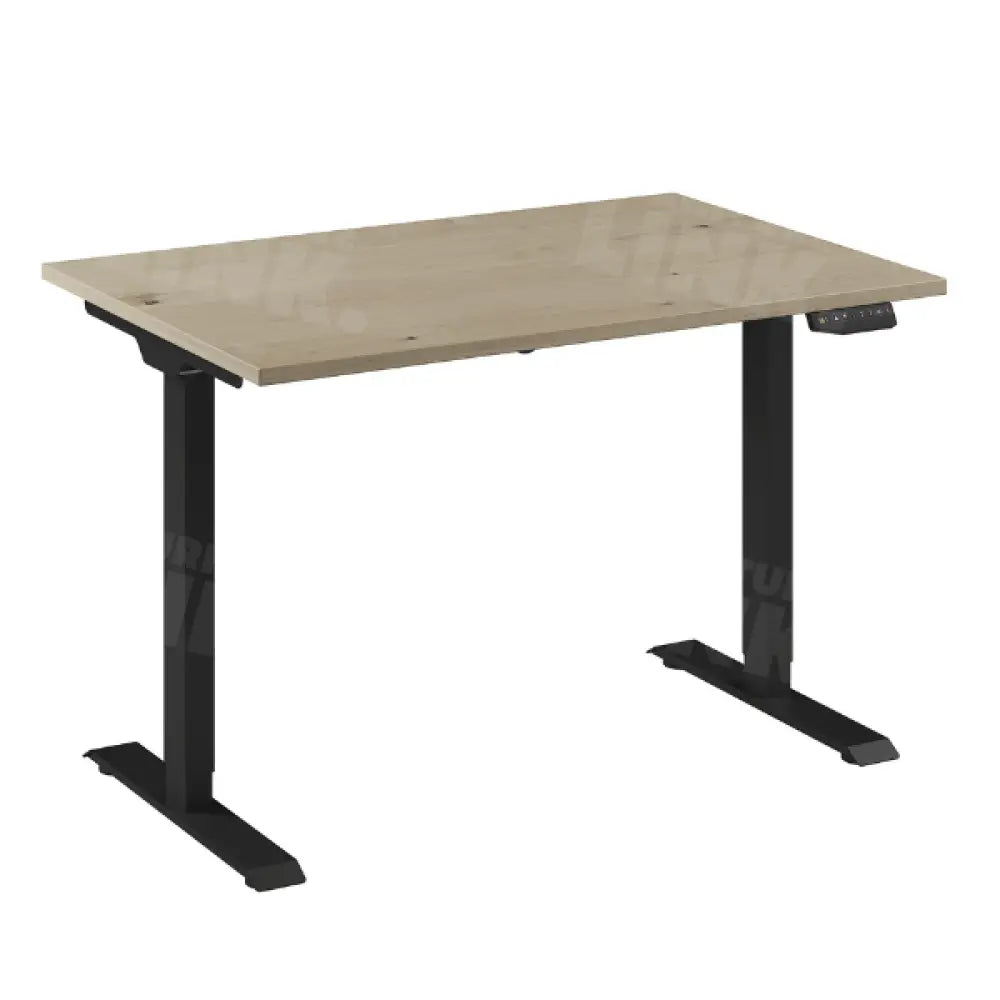 Bureau Flex 1 elektrisch verstelbaar QA (1 motorig) 120x80 cm Zwart/Eiken wit
